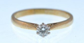 HALLMARKED 9CT GOLD SINGLE STONE DIAMOND SOLITAIRE
