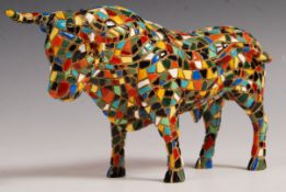 CONTEMPORARY MULTI COLOURED MOSAIC SPANISH BULL