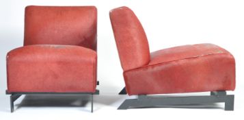 20TH CENTURY RETRO VINTAGE HORSEHIDE LEATHER LOUNGE CHAIRS