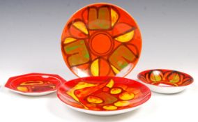 POOLE DELPHIS RETRO STUDIO ART POTTERY CABINET PLATES