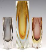 FORT G VETRI MOLATI MURANO VENEZIA STUDIO ART GLASS SOMMERSO VASES
