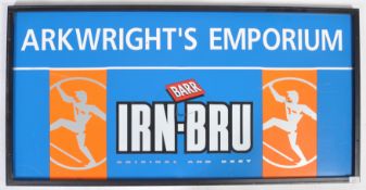 A RETRO SHOP MADE POINT OF SALE SIGN FOR IRON BREW