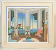 THOMAS MCKNIGHT AMERICAN SURREALIST EASTERN SHORES PRINT.