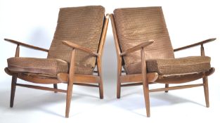 SCANDART LTD MID 20TH CENTURY TEAK WOOD EASY ARMCHAIRS