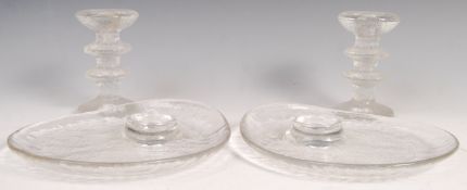 IITTALA 1960'S STUDIO GLASS FESTIVO CANDLESTICKS BY TIMO SARPANEVA