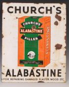 CHURCH'S 'ALABASTINE' FILLER VINTAGE PORCELAIN ENAMEL SIGN