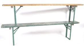 A PAIR OF MID CENTURY INDUSTRIAL FACTORY WORK BENCHES