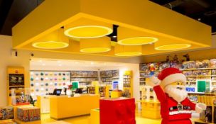 LEGO STORE IN STORE BRICK ROUNDEL CEILING LIGHT FIXTURES