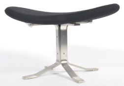 AFTER POUL VOLTHER A CONTEMPORARY STEEL AND WOOL OTTOMAN
