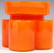 UNUSUAL 20TH CENTURY TANGERINE ORANGE GLASS VASE