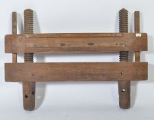 EARLY 20TH CENTURY OAK WOODEN BOOK BINDING PRESS