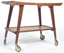 1960'S TEAK WOOD TWO TIER TEA TROLLEY BY OPAL KLEINMOBEL