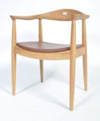 AFTER HANS WEGNER ROUND PATTERN ASH ARM CHAIR PP503