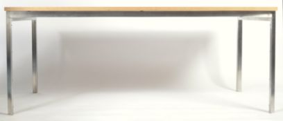AFTER POUL KJAERHOLM A CONTEMPORARY PK55 STEEL AND OAK TABLE