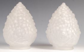 FRENCH ART DECO STYLE FROSTED GLASS GRAPE CLUSTER LAMP SHADES