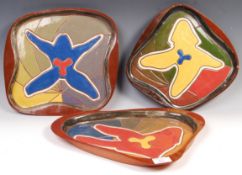 RETRO TREE OF LIFE STUDIO ART POTTERY PLATES BY MARIUS