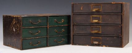 TWO 20TH CENTURY RETRO VINTAGE INDEX FILING / FOLIO DRAWERS
