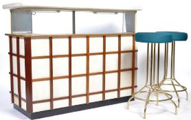 1970'S RETRO VINTAGE TEAK AND VINYL COCKTAIL / DRINKS BAR
