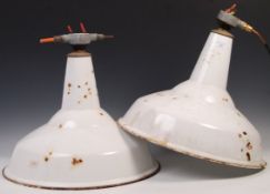 R.L.M. BENJAMIN 20TH CENTURY INDUSTRIAL ENAMEL LIGHT FIXTURES