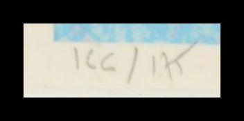 A 20th Century print on paper of a port with moore