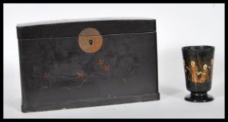 A early 20th Century Japanese lacquered tea caddy,