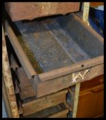 A mid 20th Century industrial fourteen / 14 drawer