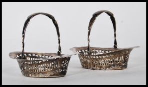 Two early 20th Century silver hallmarked bon bon d