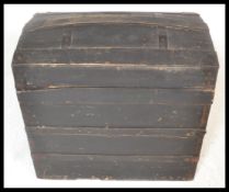 A vintage 19th century wooden and canvas bound ste