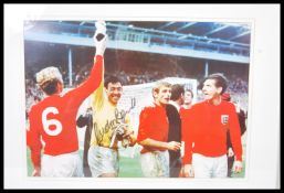 Gordon Banks - A framed and glazed autographed pho