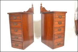 A pair of late 19th Century high Victorian mahogany pedestal chest of drawers / bedside cabinets,
