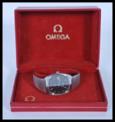 A 20th century Gents Omega De Ville wristwatch complete in the original case with some paperwork.
