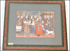 Mary Tozer (born 1947) - A late 1970's watercolour and pen on paper depicting a novelty court