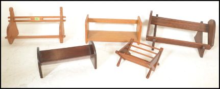 A collection of five book troughs dating from the