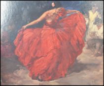 A 1970's print of ''the red dress'' depicting a Sp