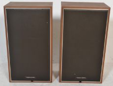 A pair of vintage retro 20th Century teak wood cased Dovedale music speakers.