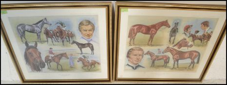 After Peter Deighan (b.1941) 2 limited edition Horse Racing related prints, Lester Piggott's Oak'