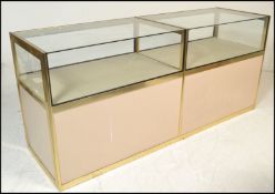 A 20th century large shop  / haberdashery display cabinet. The rectangular body with glass display