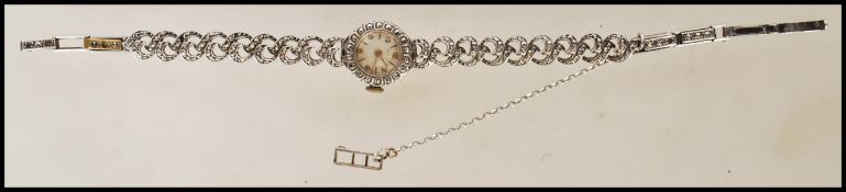 A vintage 1960's Hermes watch having a silver hall