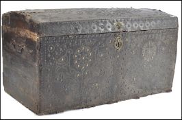 BELIEVED 18TH CENTURY QUEEN ANNE LEATHER AND STUD