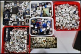 A very large collection of thimbles and thimble display stands, thimbles of various form to