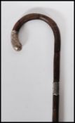 A early 20th Century bamboo walking stick cane hav