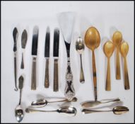 A collection of silver hallmarked flatware to include George Howson for Harrods knives, , silver