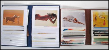 GLAMOUR postcards. Two albums approx 140 modern cards featuring female erotic poses in various