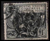 Great Britain stamp £1 Postal Union Congress, London 1929. Used example. PUC £1. SG # 438