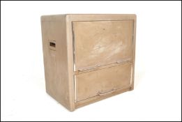A vintage mid 20th Century industrial enamelled metal sectional tool chest, the chest fitted with