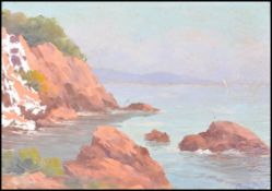 CLEMENT BOYER 1900 FRENCH OIL ON BOARD COASTAL SCE