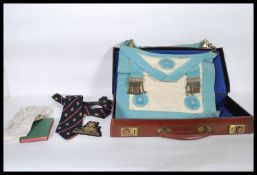 A collection of masonic items dating to the 20th Century, to include sashes and medal complete