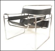 After Marcel Breuer - A chrome and leather 'Wassily' chair being circa 20th Century, original design