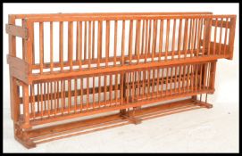 A vintage 20th Century industrial  multi sectional plate rack / drying rack of wooden