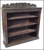 19TH CENTURY CARVED OAK GOTHIC OPEN WINDOW LIBRARY